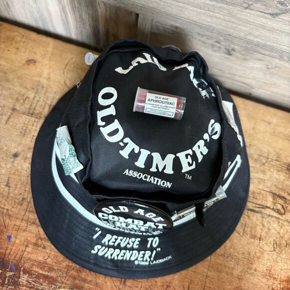 Over the Hill 40's 50's Old Timers Old Age Survival Kit Bucket Hat Preworn - Picture 4 of 10